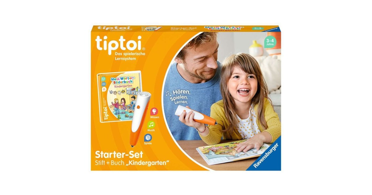 Ravensburger tiptoi Starter-Set: Mein Wörter-Bilderbuch Kindergarten, Lernbuch(Stift und Bilderbuch)