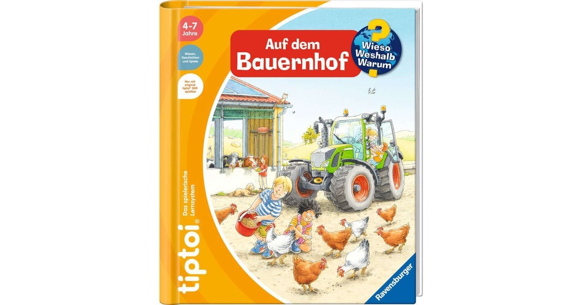 Ravensburger tiptoi Starter-Set: Wieso? Weshalb? Warum? Auf dem Bauernhof, Lernbuch(Stift und Bilderbuch)