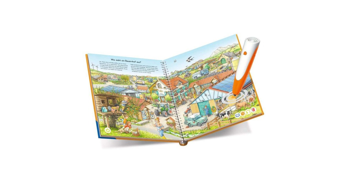 Ravensburger tiptoi Starter-Set: Wieso? Weshalb? Warum? Auf dem Bauernhof, Lernbuch(Stift und Bilderbuch)