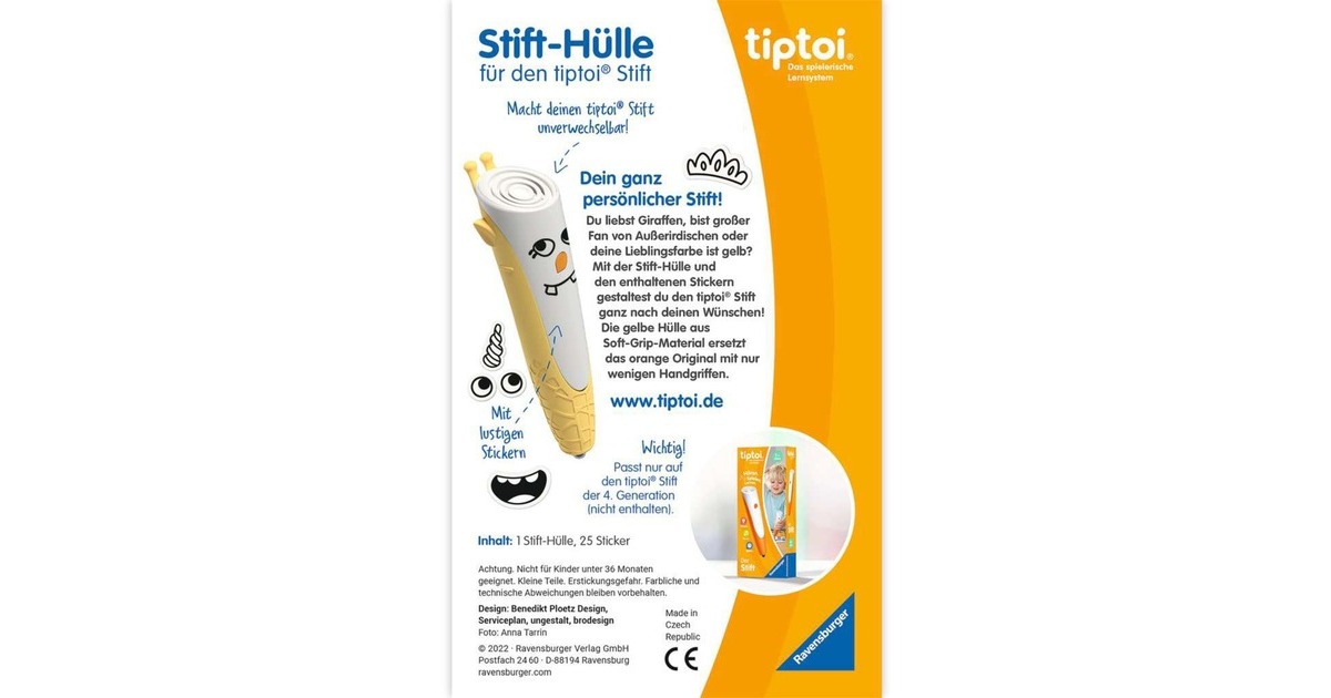 Ravensburger tiptoi Stift-Hülle zum Wechseln in gelb, Schutzhülle(gelb)
