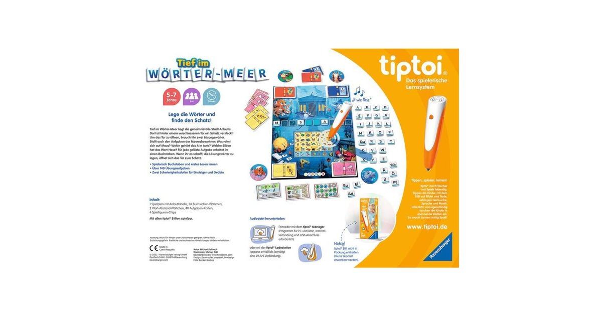 Ravensburger tiptoi Tief im Wörter-Meer, Brettspiel