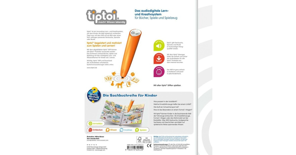 Ravensburger tiptoi Wieso? Weshalb? Warum? Die Welt der Fahrzeuge, Lernbuch