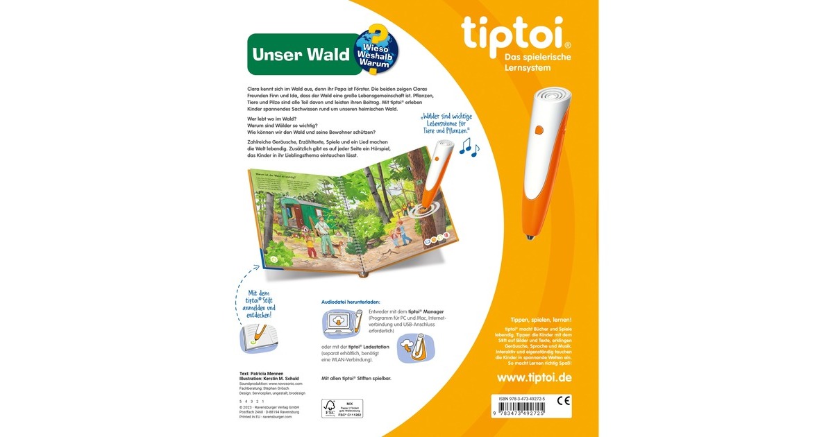 Ravensburger tiptoi Wieso? Weshalb? Warum? Unser Wald, Lernbuch