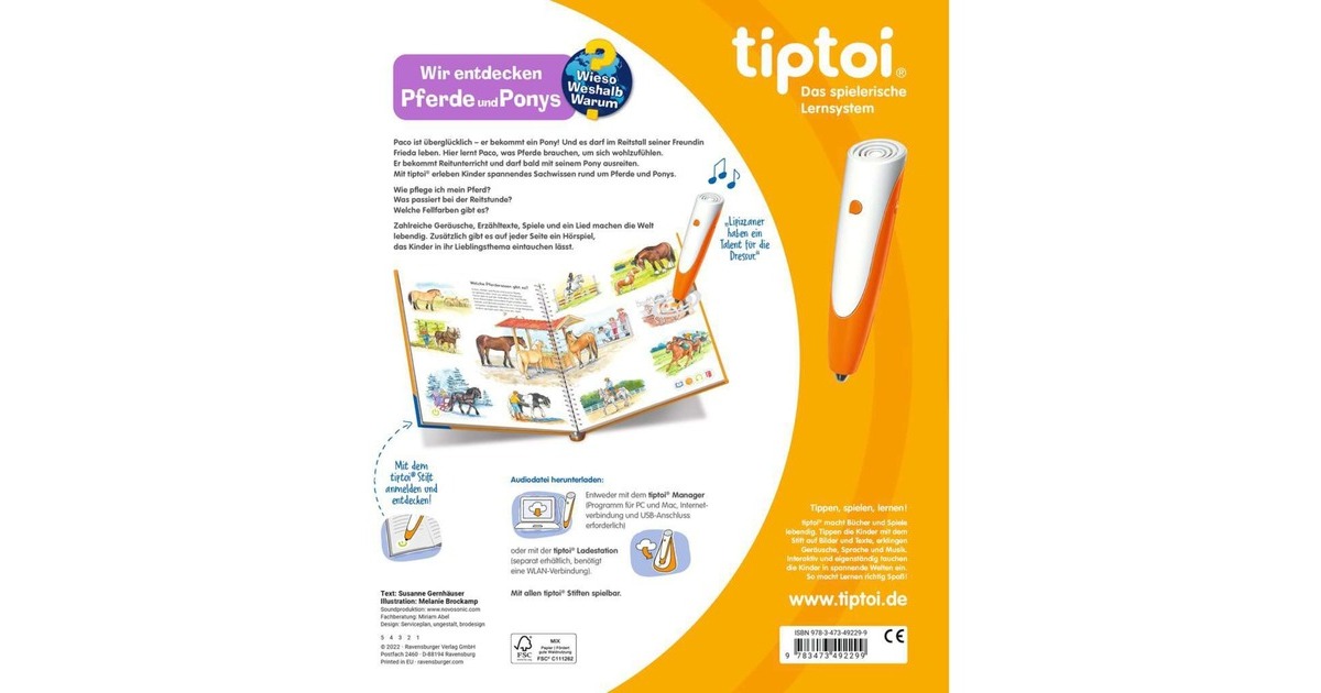 Ravensburger tiptoi Wieso? Weshalb? Warum? Wir entdecken Pferde und Ponys, Lernbuch