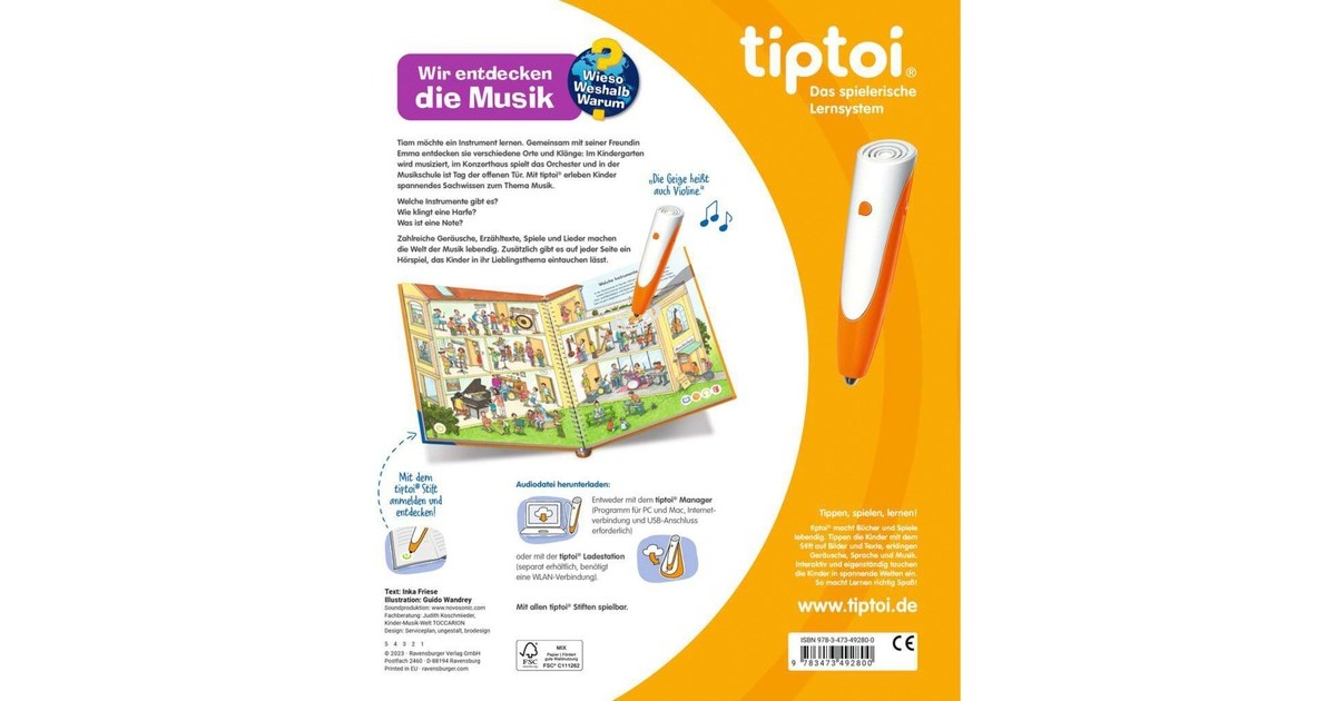 Ravensburger tiptoi Wieso? Weshalb? Warum? Wir entdecken die Musik, Lernbuch