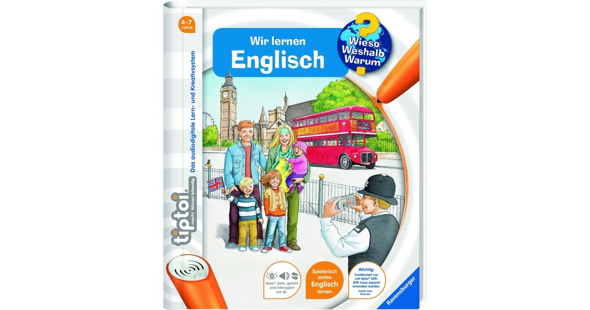 Ravensburger tiptoi Wieso? Weshalb? Warum? Wir lernen Englisch, Lernbuch