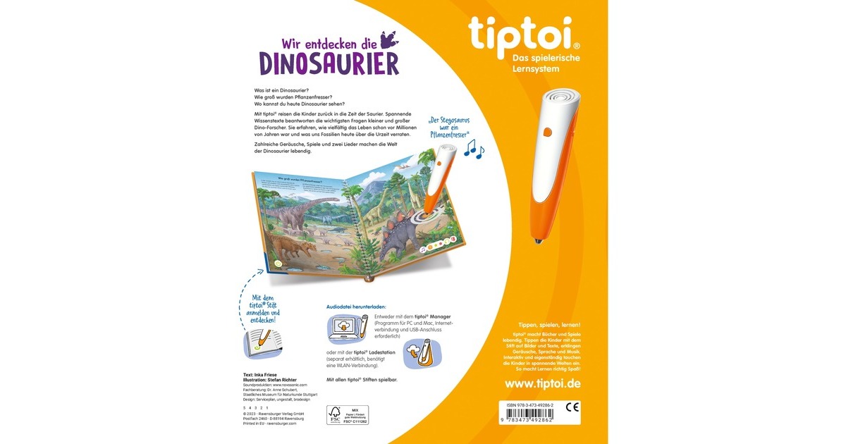 Ravensburger tiptoi Wir entdecken die Dinosaurier, Lernbuch