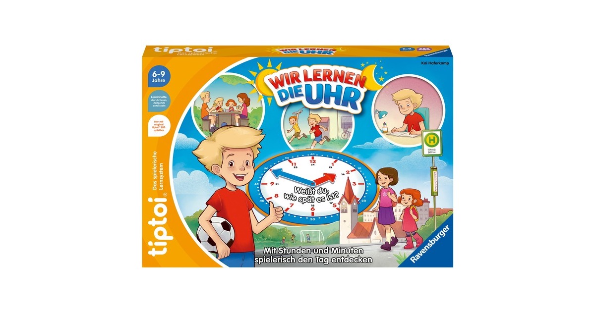 Ravensburger tiptoi Wir lernen die Uhr, Brettspiel