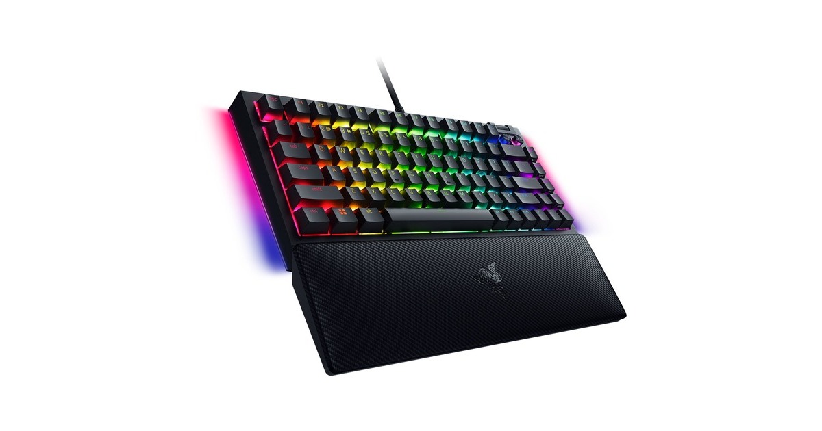 Razer BlackWidow V4 75%, Gaming-Tastatur(schwarz, US-International-Layout, Razer Orange)