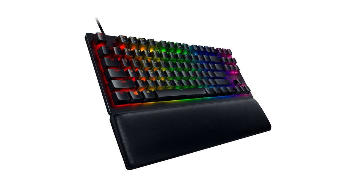 Razer Huntsman V2 TKL, Gaming-Tastatur(schwarz, DE-Layout, Razer Clicky Optical (Purple))