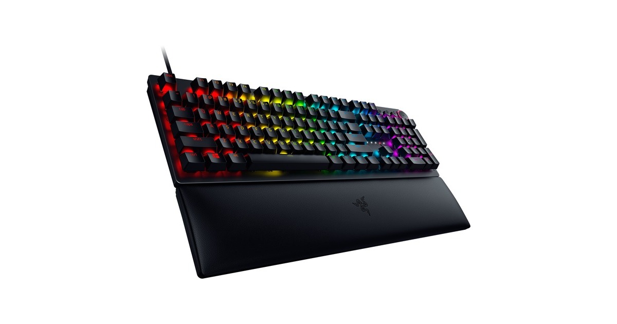 Razer Huntsman V2, Gaming-Tastatur(schwarz, DE-Layout, Razer Linear Optical (Red))