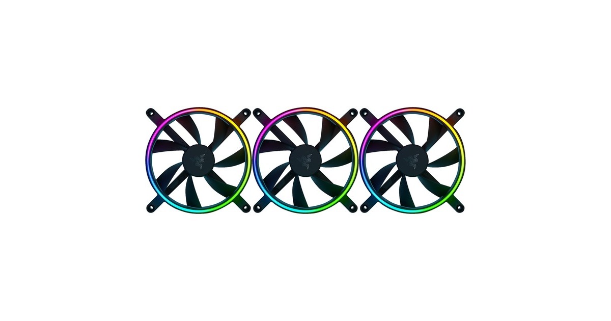 Razer Kunai Chroma - 140MM 3x 140x140x25mm, Gehäuselüfter(schwarz, 3er Pack)