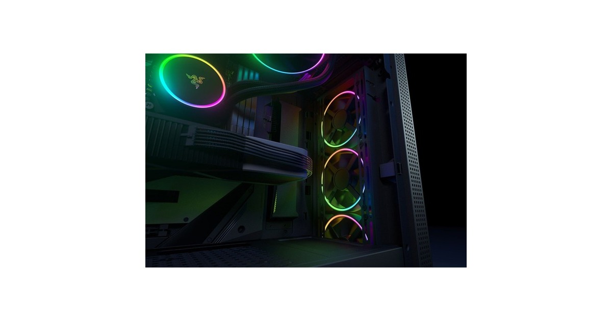 Razer Kunai Chroma - 140MM 3x 140x140x25mm, Gehäuselüfter(schwarz, 3er Pack)