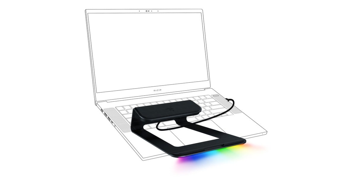 Razer Laptop Stand Chroma V2, Ablage(schwarz, USB-C, USB-A, HDMI)
