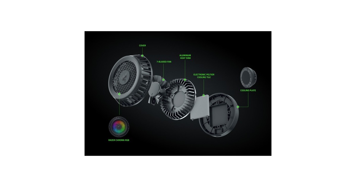 Razer Phone Cooler Chroma MagSafe, Kühlkörper(schwarz, iPhone MagSafe kompatibel ab iOS 12)