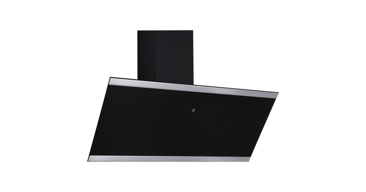 Respekta CH 89090 S, Dunstabzugshaube(schwarz/edelstahl, 90 cm)