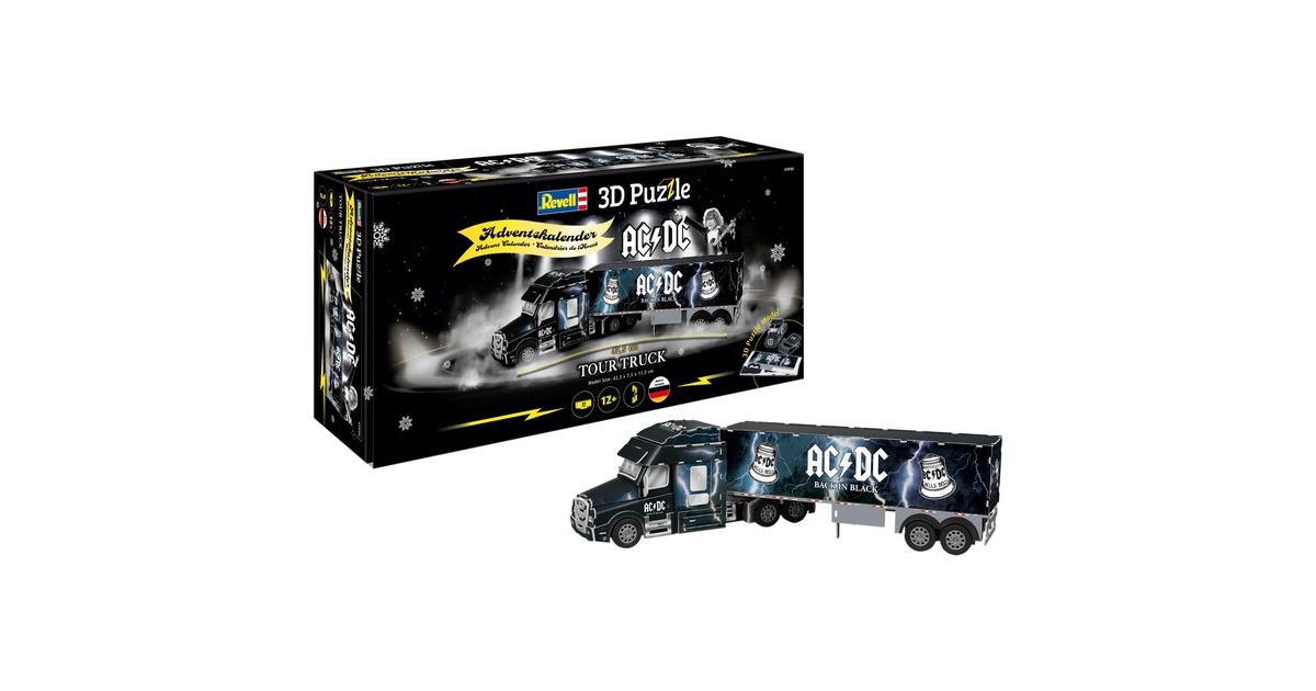 Revell 3D-Puzzle Adventskalender AC/DC Tour Truck(schwarz/mehrfarbig)