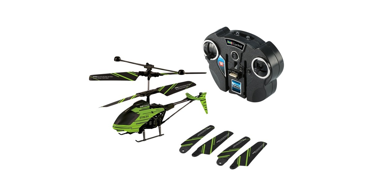 Revell Glow in the Dark Heli "STREAK", RC(grün/schwarz)