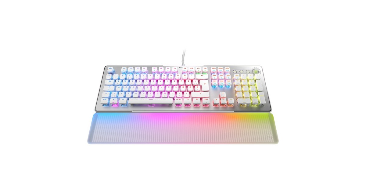 Roccat Vulcan II Max, Gaming-Tastatur(weiß, DE-Layout, Roccat Titan II Optical Red)