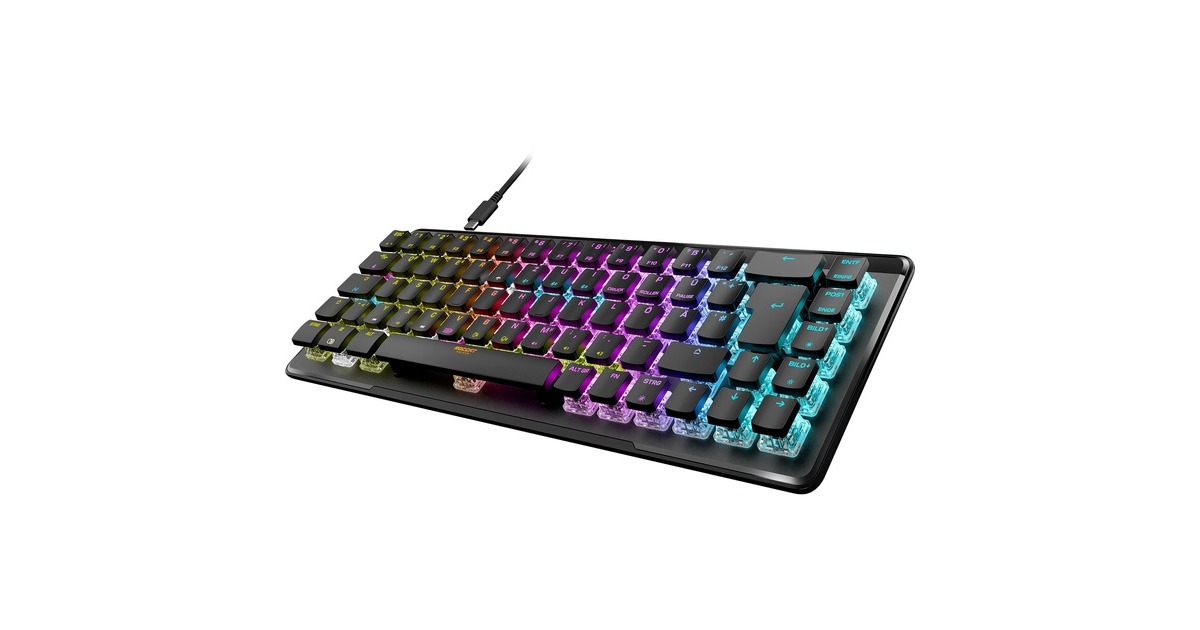 Roccat Vulcan II Mini Air, Gaming-Tastatur(schwarz, DE-Layout, Roccat Titan II Brown)
