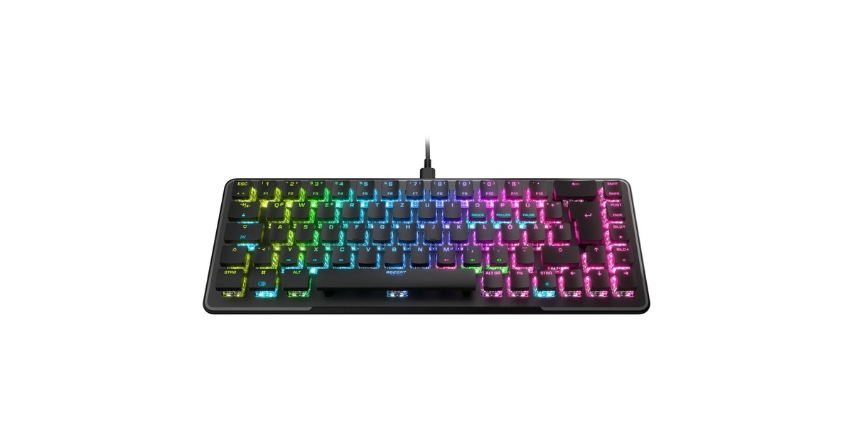 Roccat Vulcan II Mini, Gaming-Tastatur(schwarz, DE-Layout, Roccat Titan II Optical Red)