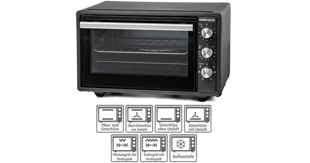 Rommelsbacher Back & Grill Ofen BG 1620, Mini-Backofen(anthrazit)