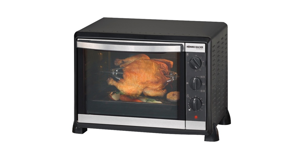 Rommelsbacher Back & Grill Ofen mit Umluft BG 1550, Mini-Backofen(schwarz, Retail)