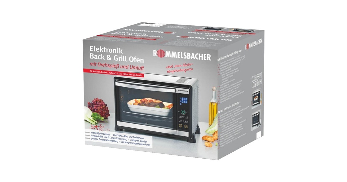 Rommelsbacher Back- und Grillgerät BGE 1580/E, Mini-Backofen(edelstahl)