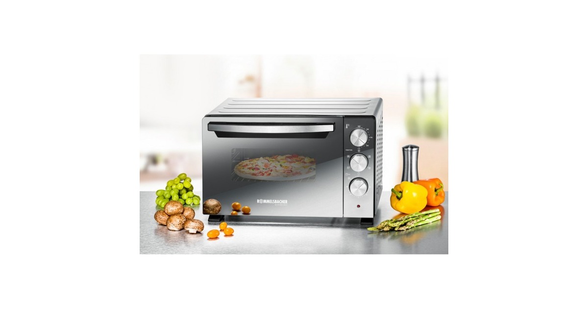 Rommelsbacher Back- und Grillofen BGS 1400, Mini-Backofen(silber/schwarz)