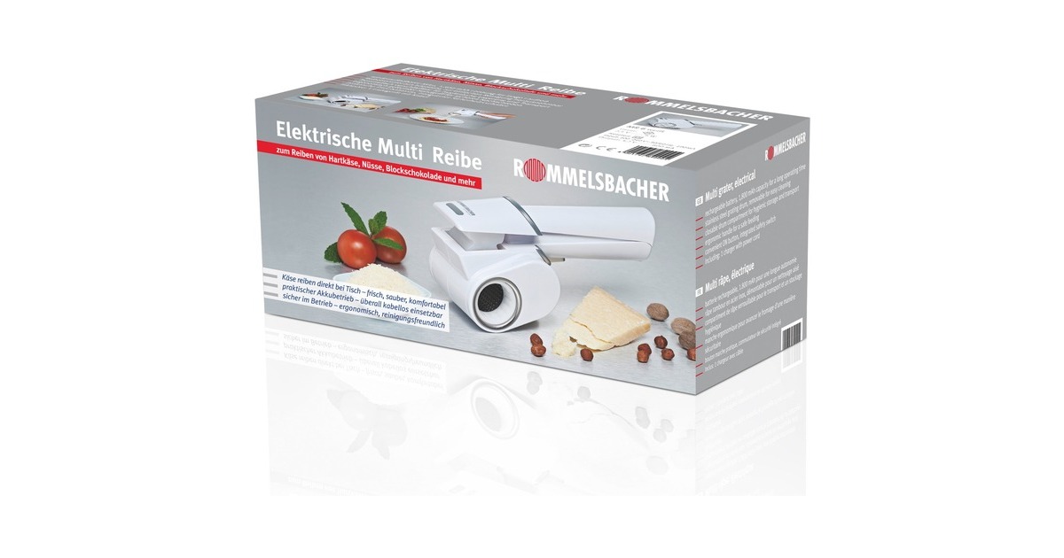 Rommelsbacher Elektrische Multi-Reibe MR 6, Zerkleinerer(weiß/silber)