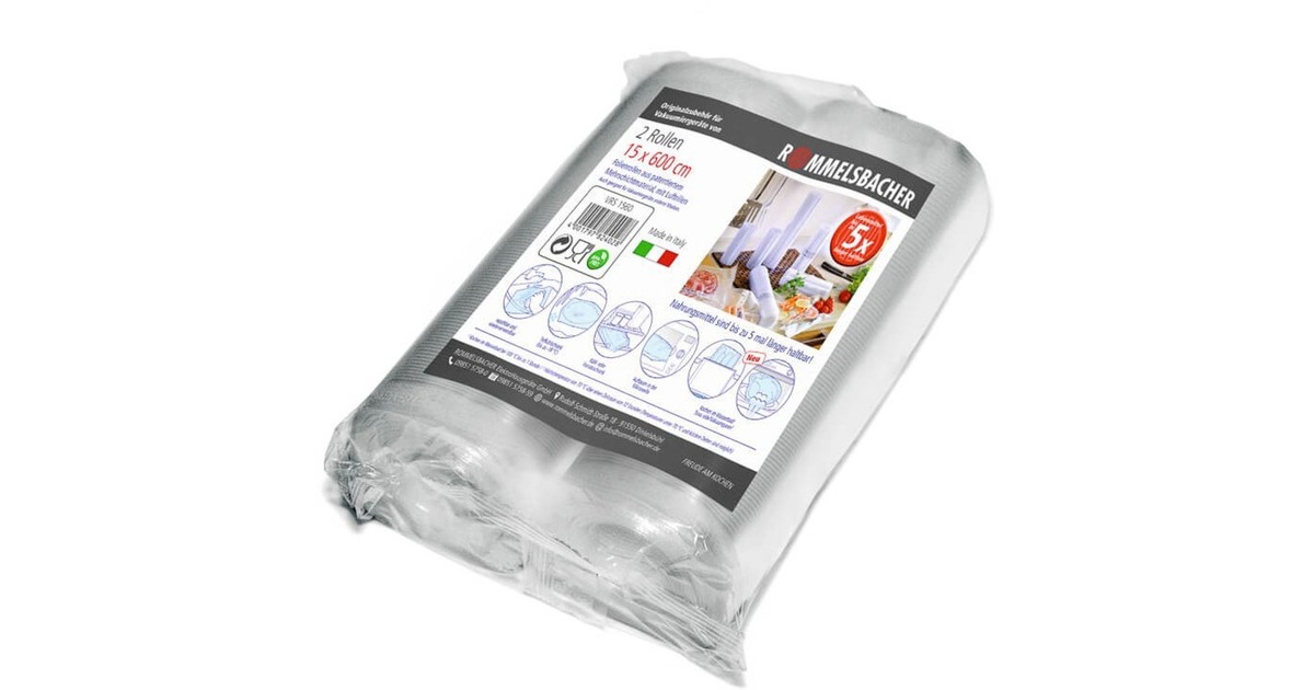 Rommelsbacher Folienrolle VRS 1560, 15cm x 6 Meter, Vakuumier-Folien(transparent, 2 Rollen) Rommelsbacher Folienrolle VRS 1560, 15cm x 6 Meter, Vakuumier-Folien(transparent, 2 Rollen)