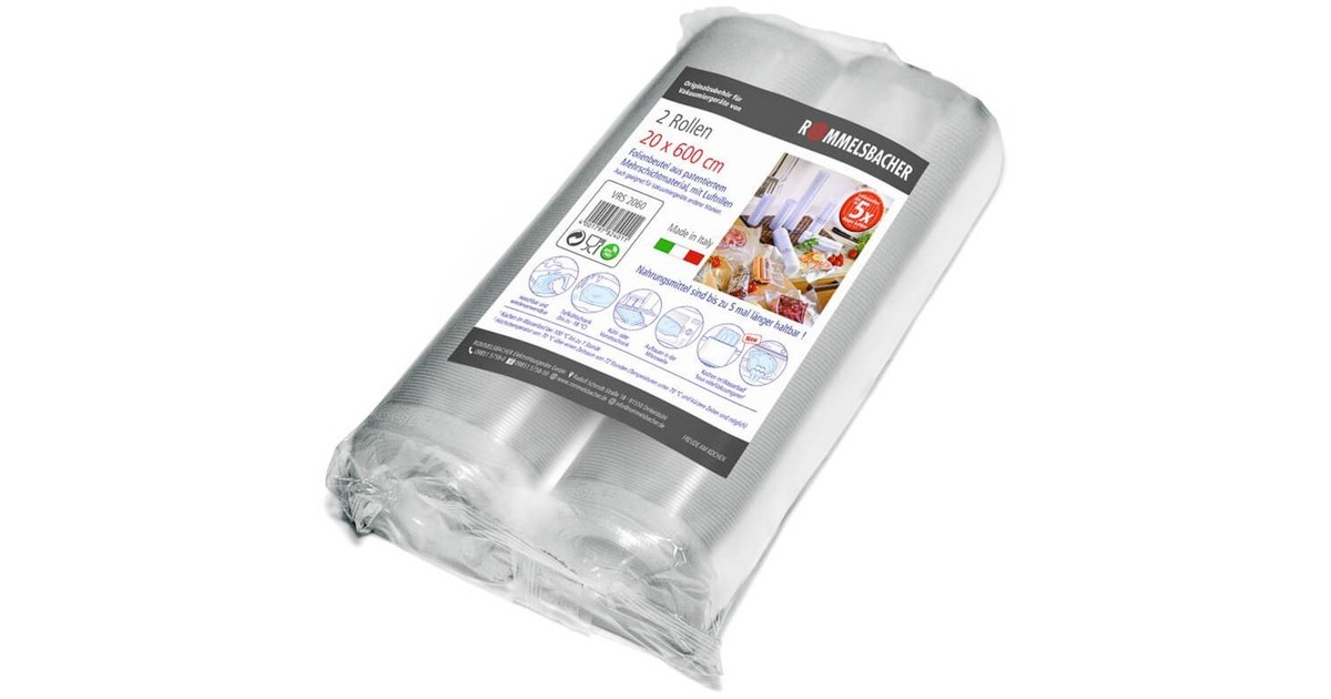 Rommelsbacher Folienrolle VRS 2060, 20cm x 6 Meter, Vakuumier-Folien(transparent, 2 Rollen) Rommelsbacher Folienrolle VRS 2060, 20cm x 6 Meter, Vakuumier-Folien(transparent, 2 Rollen)