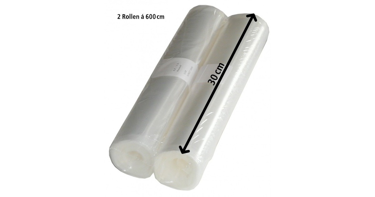 Rommelsbacher Folienrolle VRS 2060, 20cm x 6 Meter, Vakuumier-Folien(transparent, 2 Rollen)