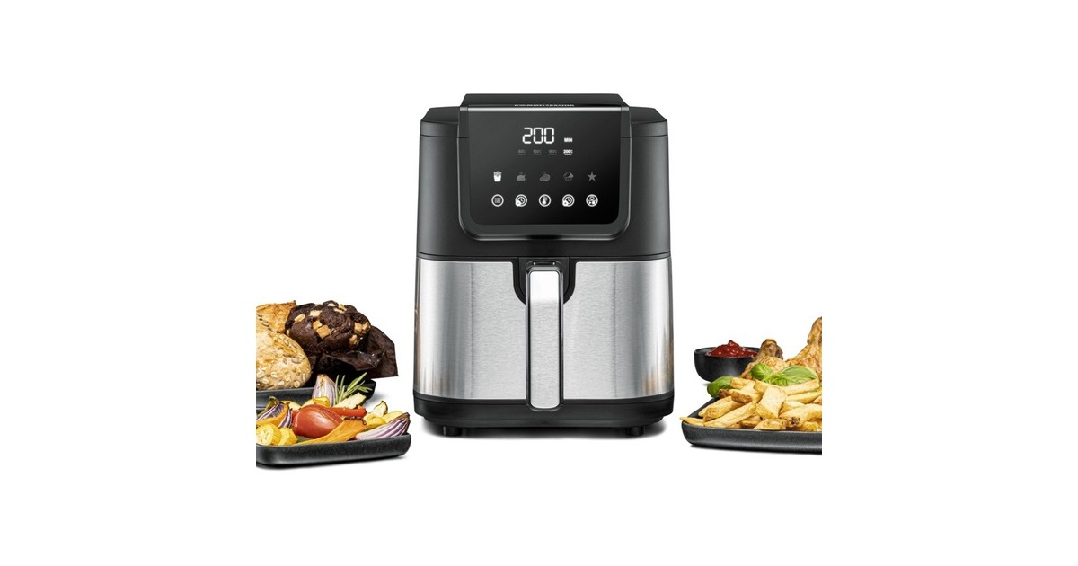 Rommelsbacher Heißluftfritteuse FRH 1500 XL(schwarz/edelstahl, 1.500 Watt)