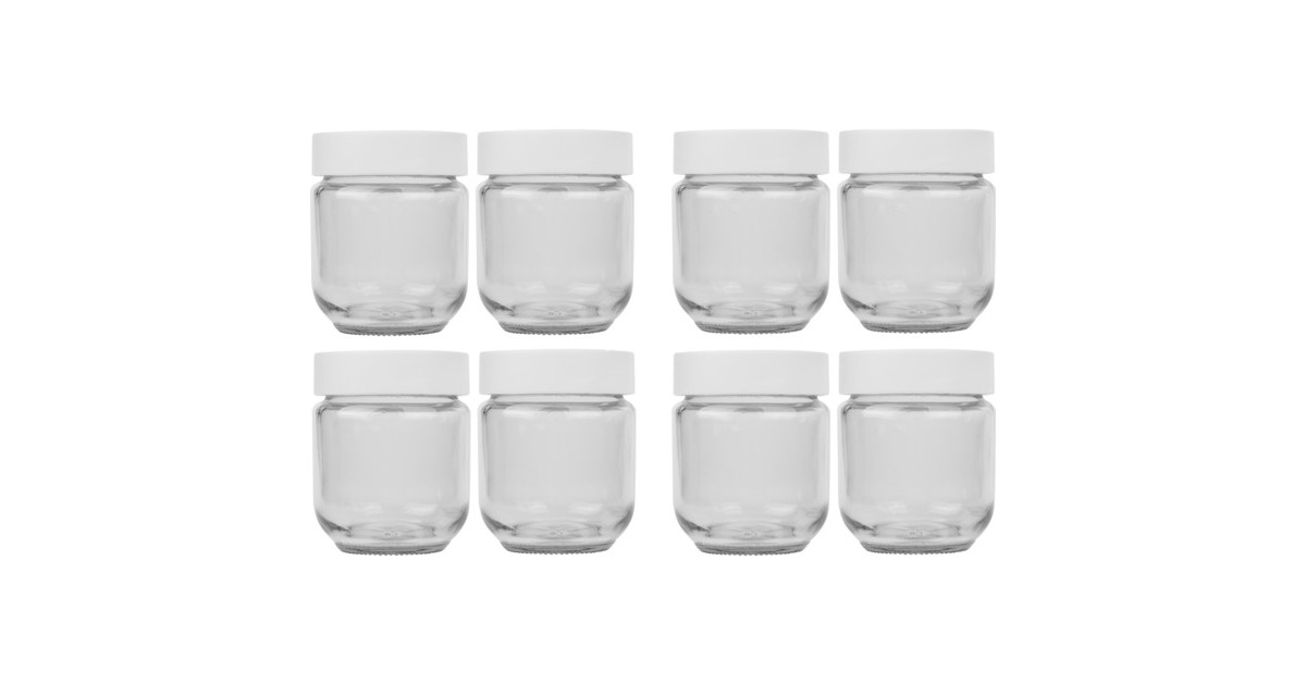 Rommelsbacher Joghurtbereiter-Ersatzgläser-Set JG 8, Glas(transparent/weiß, 8-teilig)