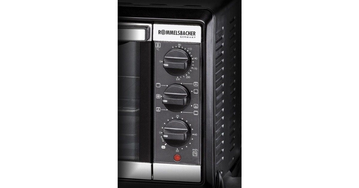 Rommelsbacher Kleinbackofen mit Umluft BG 1055/E, Mini-Backofen(silber/schwarz, Retail)