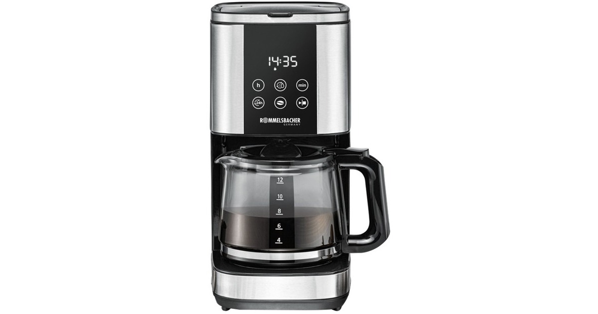 Rommelsbacher Sunny FKM 1000, Filtermaschine(edelstahl/schwarz, inkl. Glaskanne)