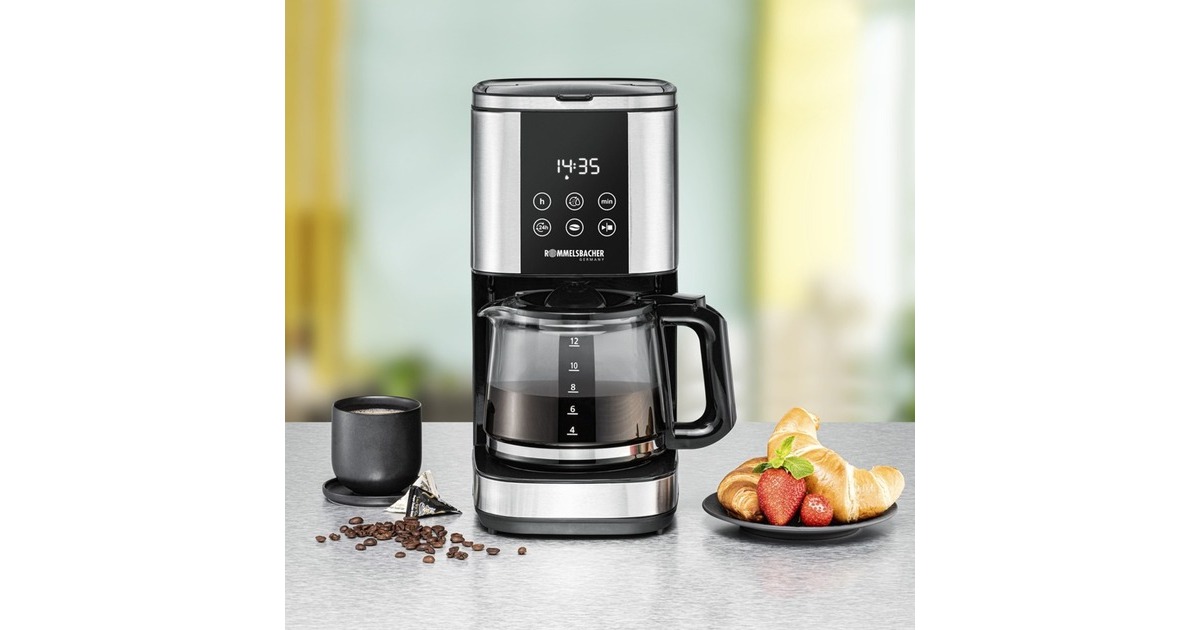 Rommelsbacher Sunny FKM 1000, Filtermaschine(edelstahl/schwarz, inkl. Glaskanne)