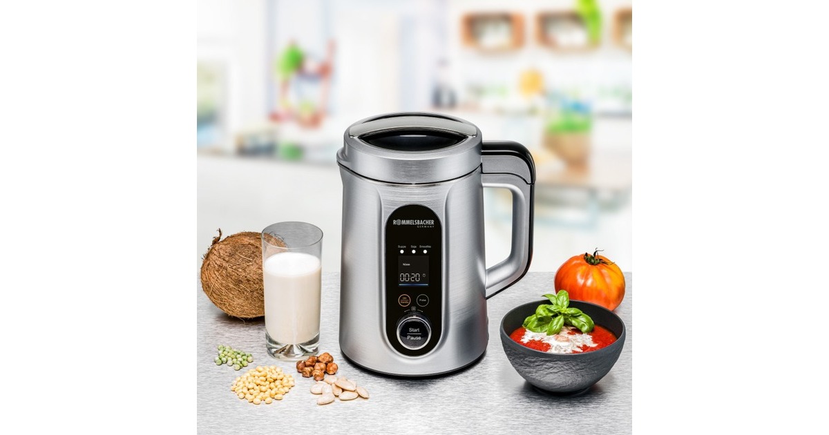 Rommelsbacher Suppen und Veggie Drink Bereiter SVD 1400 Vera, Wasserkocher(edelstahl/schwarz, 1,3 Liter)