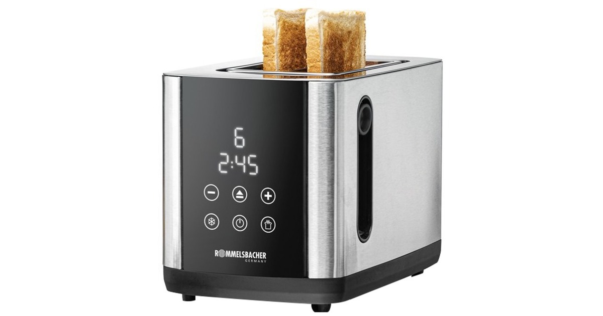 Rommelsbacher Toaster Sunny TO 850(edelstahl/schwarz, 800 Watt, für 2 Scheiben Toast)