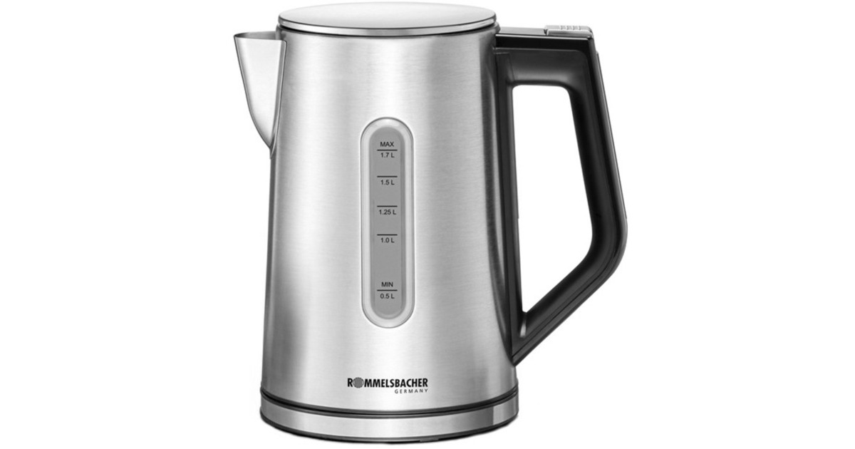 Rommelsbacher Wasserkocher Sunny WK 3000(edelstahl/schwarz, 3.000 Watt, 1,7 Liter)
