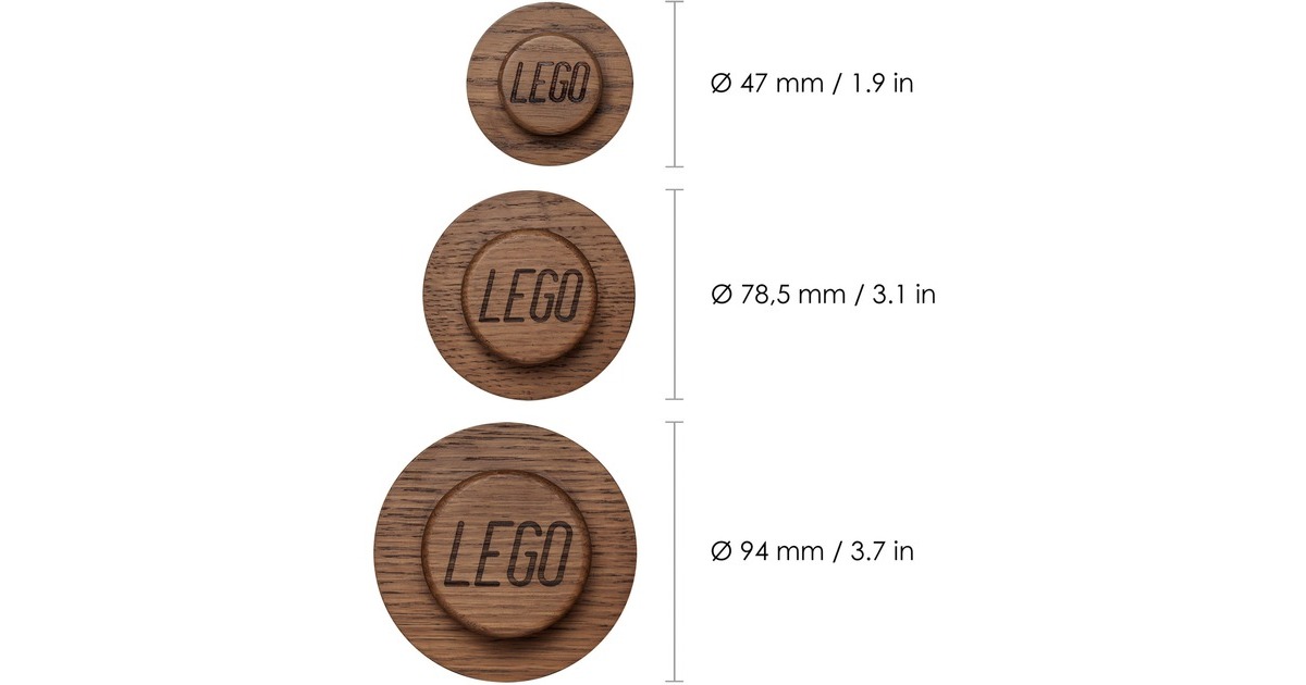 Room Copenhagen LEGO 1x1 Garderobe, 3er-Set 40160901, Wandhalterung(eiche, dunkel gebeizt)