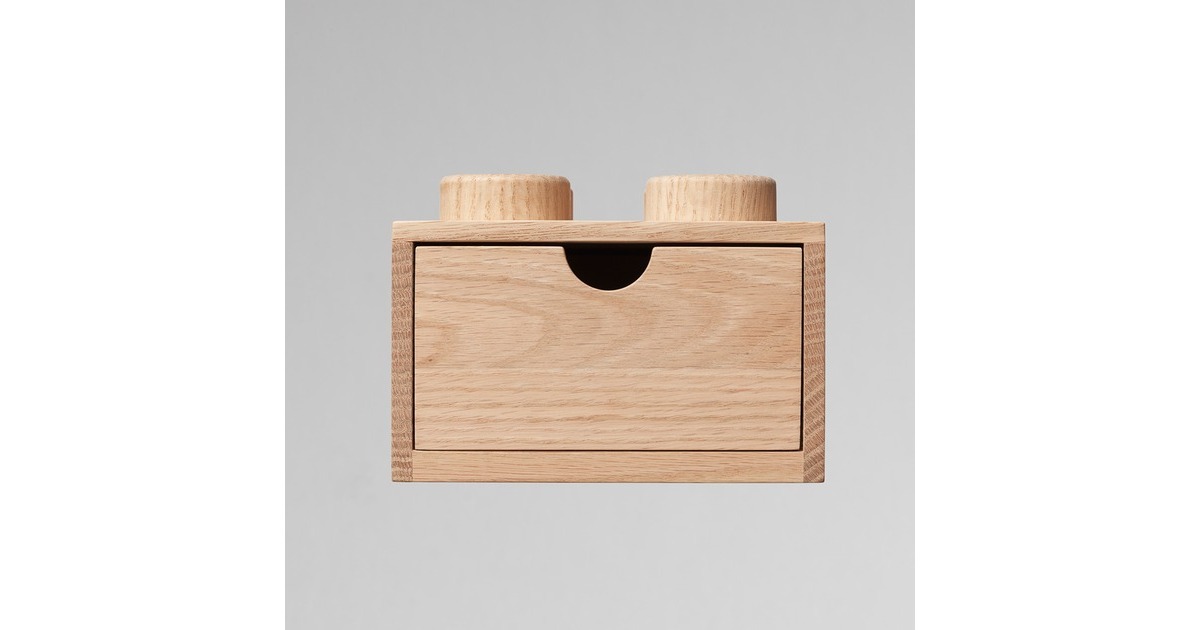 Room Copenhagen LEGO 2x2 Holz Schreibtischschublade, Aufbewahrungsbox(eiche, hell)