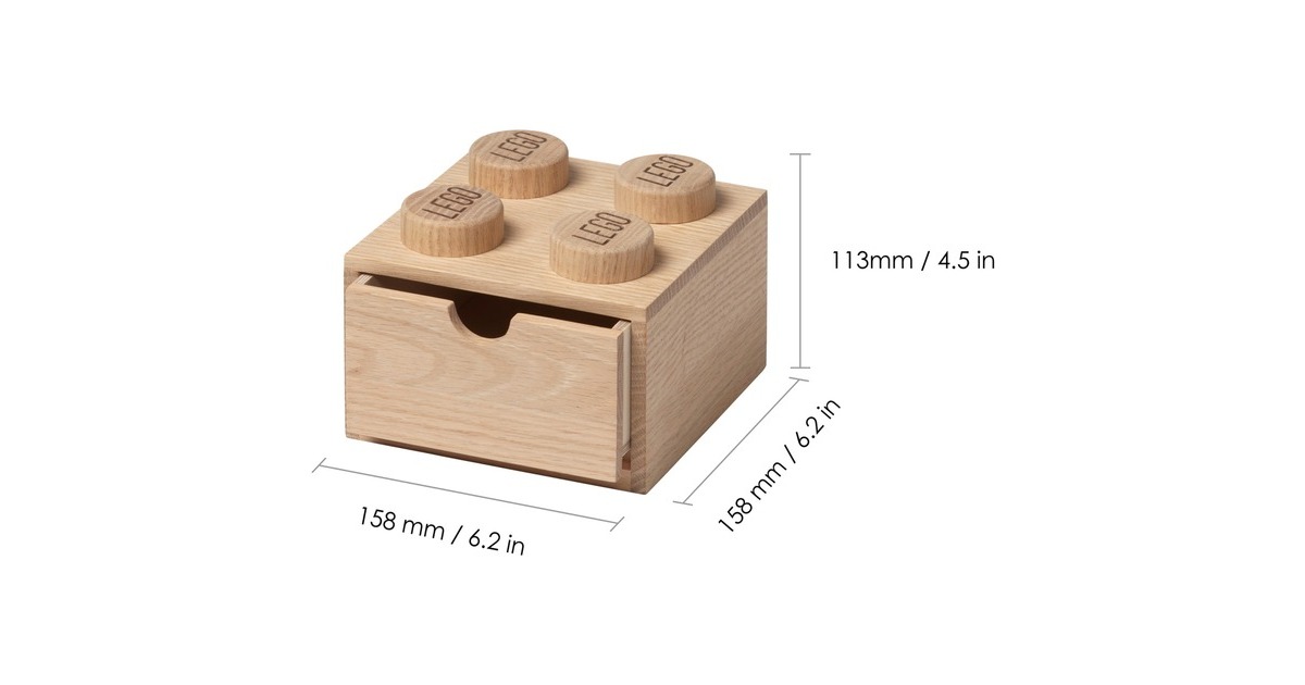 Room Copenhagen LEGO 2x2 Holz Schreibtischschublade, Aufbewahrungsbox(eiche, hell)