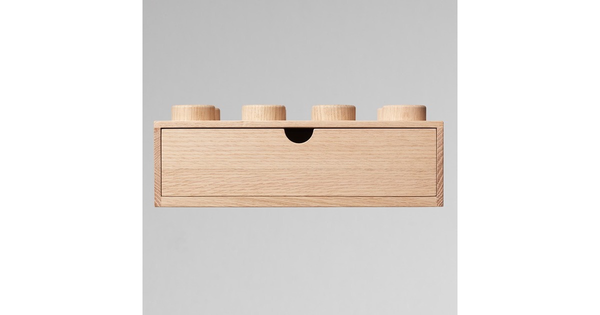 Room Copenhagen LEGO 2x4 Holz Schreibtischschublade, Aufbewahrungsbox(eiche, hell)