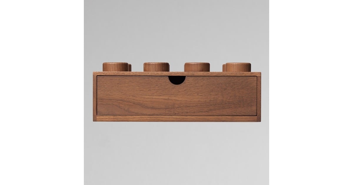 Room Copenhagen LEGO 2x4 Holz Schreibtischschublade, Aufbewahrungsbox(eiche, dunkel)