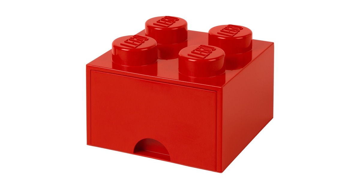 Room Copenhagen LEGO Brick Drawer 4 rot, Aufbewahrungsbox(rot, Outlet)