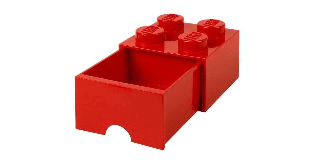 Room Copenhagen LEGO Brick Drawer 4 rot, Aufbewahrungsbox(rot, Outlet)