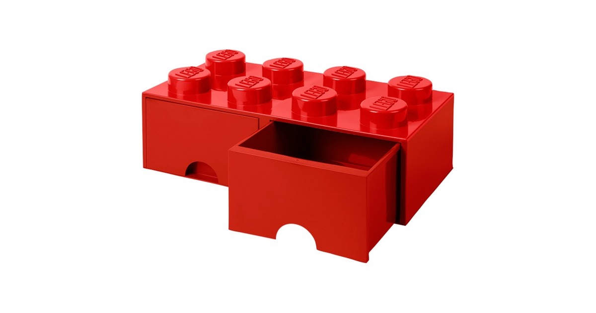 Room Copenhagen LEGO Brick Drawer 8 rot, Aufbewahrungsbox(rot)