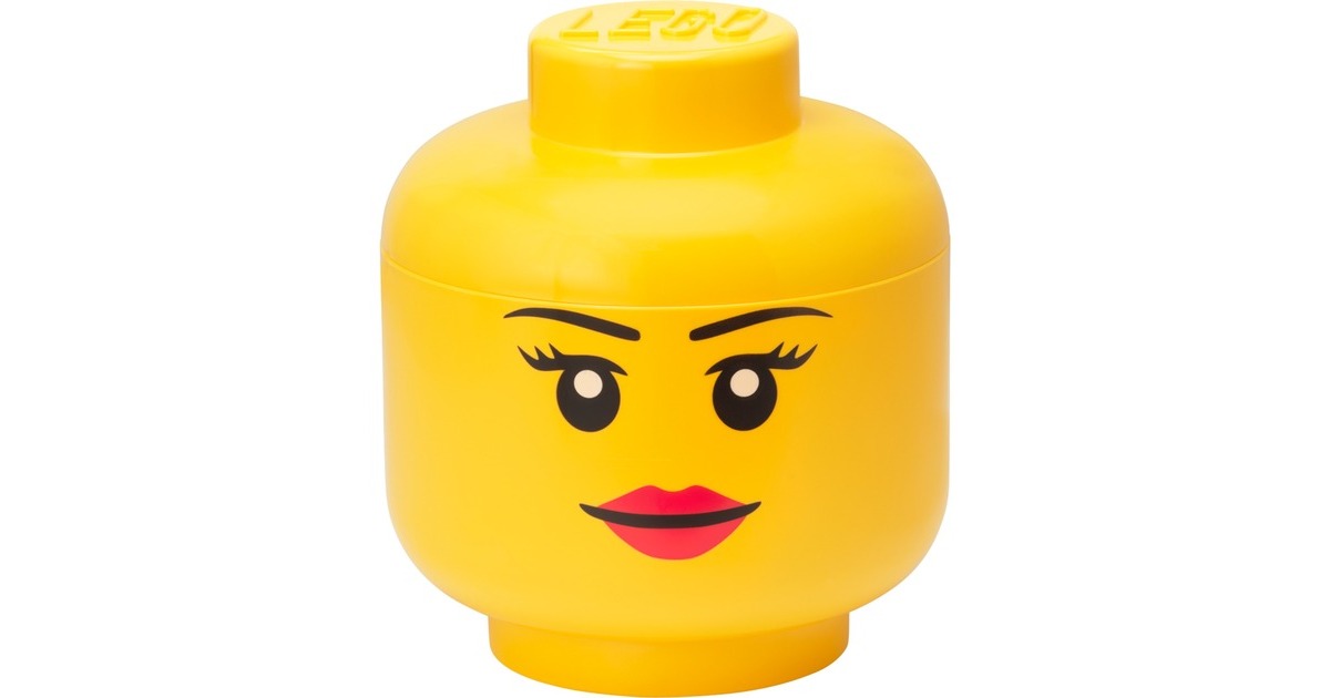 Room Copenhagen LEGO Iconic Storage Head "Girl", Aufbewahrungsbox(gelb, Größe L, Weiblich)